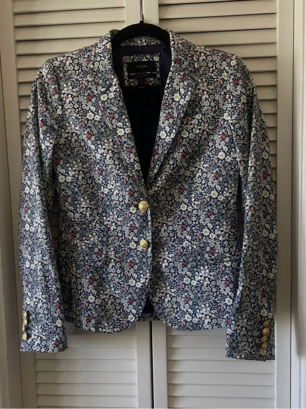 J. Crew Liberty of London School Boy Multi Floral Notch-Lapel Blazer